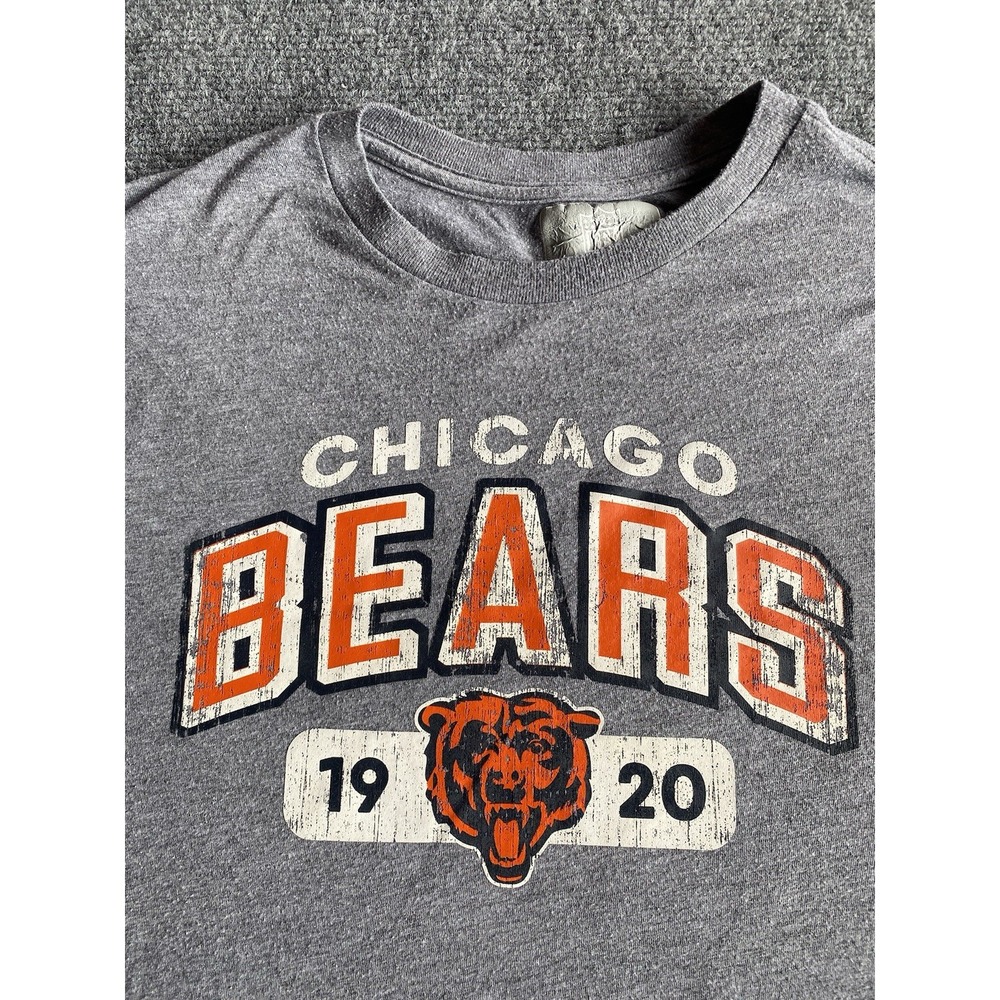 Team Apparel Chicago Bears NFL Football Gray Short Sleeve T-Shirt Size L/G Men